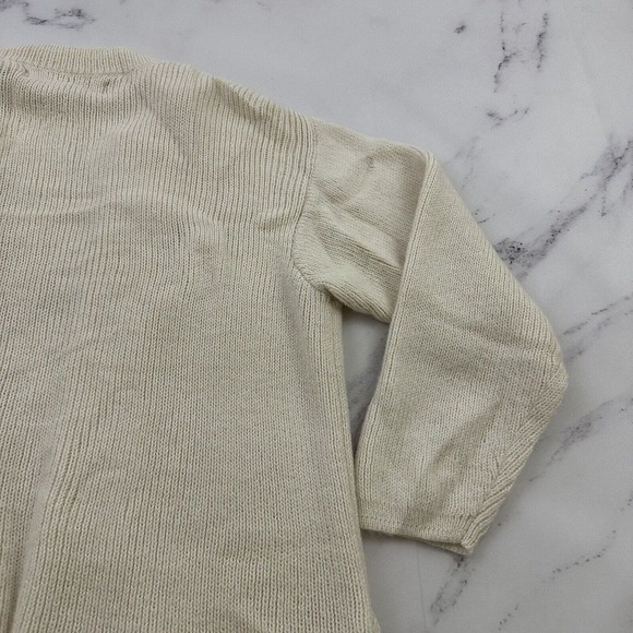 Inka Line Womens Cardigan Sweater Size S Cream Alpaca Wool Knit Open Front - Picture 10 of 12